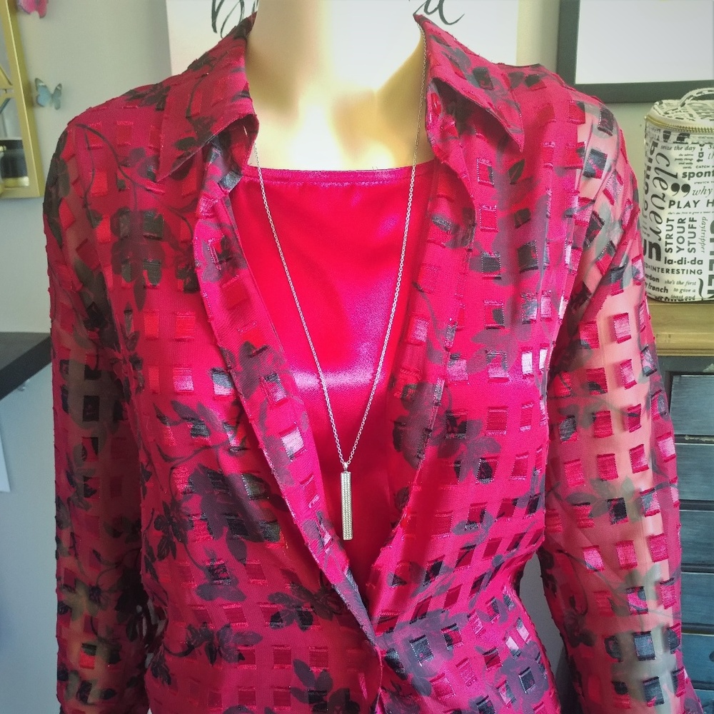 NWT Notations 2-Piece Sexy Sheer Tank & Blouse
